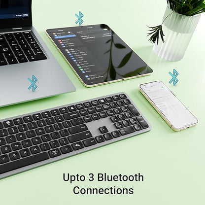 ZEBRONICS K5002MW Slim Wireless Keyboard with in-Built Battery, Copilot AI Key, Windows | Mac | iOS | Android, Scissor Switch, 3 Bluetooth + 2.4Ghz, 109 Keys, 13 Multimedia Keys, Type C Charging - Rajputtrade