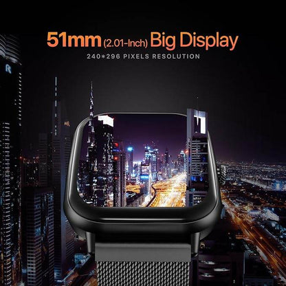 Fire-Boltt Ninja Call Pro Max Smart Watch 2.01 inch Display, Bluetooth Calling (Black SS) - Rajputtrade
