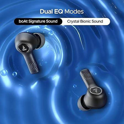 boAt Nirvana Ion ANC, Active Noise Cancellation(~32dB), 120Hrs Battery, App Support, Crystal Bionic Sound, 4Mics ENx, v5.3 Bluetooth TWS in Ear Earbuds Wireless Earphones with mic (Crystal Black) - Rajputtrade
