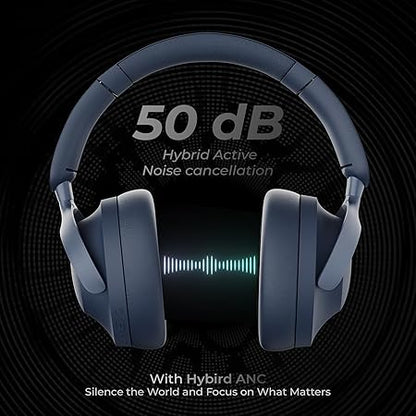 ZEBRONICS SILENCIO 111, Wireless Headphone, Hybrid ANC (50dB), 55*Hrs Backup, Bluetooth v5.4 (Black) - Rajputtrade
