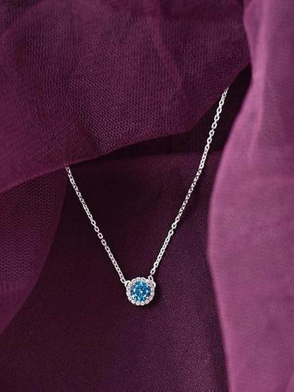 925 Sterling Silver Mila Pendant Chain Jewellery Set | Platinum Plated, Swiss Zirconia | Gift for Women & Girls - Rajputtrade