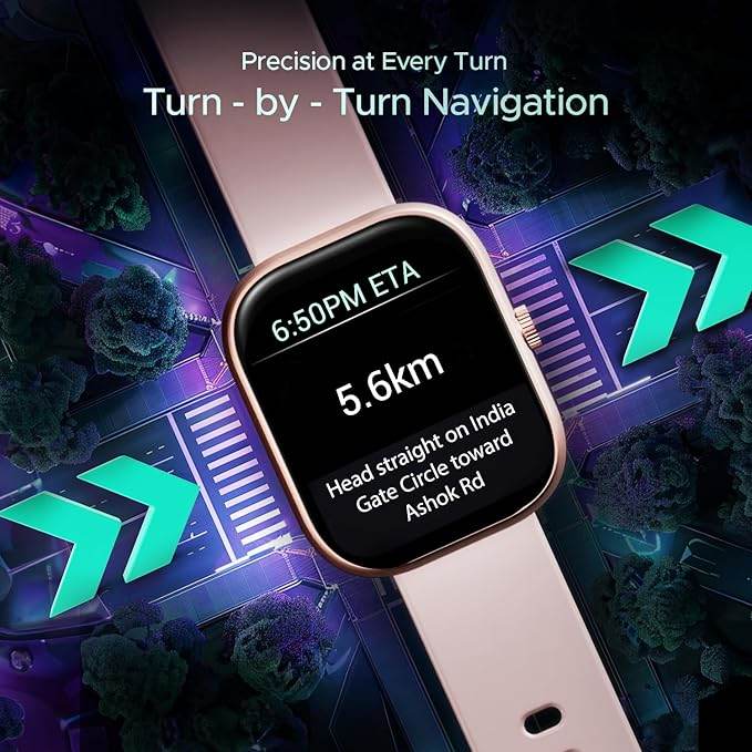 Boat Wave Sigma 3 w/Turn-by-Turn Navigation, 2.01" (5.1 cm) HD Display, Smart Watch for Men & Women(Rustic Rose) - Rajputtrade
