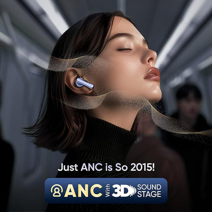 Mivi SuperPods Halo [Flagship Launch], 35dB ANC Active Noise Cancellation in Earbuds Wireless, Spatial, IPX4, v5.4 Bluetooth Earbuds with Mic - Rajputtrade