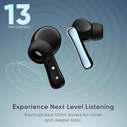 Mivi DuoPods i2 Pro [New Launch], InstaCharge HD Clear Calling Bluetooth in Ear Earbuds, 60 Hours+ Long Playtime (Black) - Rajputtrade