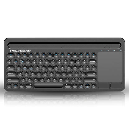 POLYGEAR BTX5050 Stylish Bluetooth Keyboard with touchpad, Multi Device Bluetooth 5.0, Wireless for Laptop, Mobile, iPad with Touchpad, Rechargeable and Portable, Type-C Charging - Rajputtrade