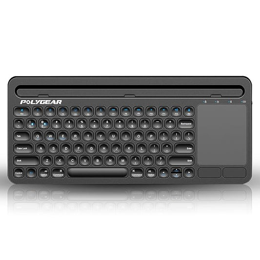 POLYGEAR BTX5050 Stylish Bluetooth Keyboard with touchpad, Multi Device Bluetooth 5.0, Wireless for Laptop, Mobile, iPad with Touchpad, Rechargeable and Portable, Type-C Charging - Rajputtrade