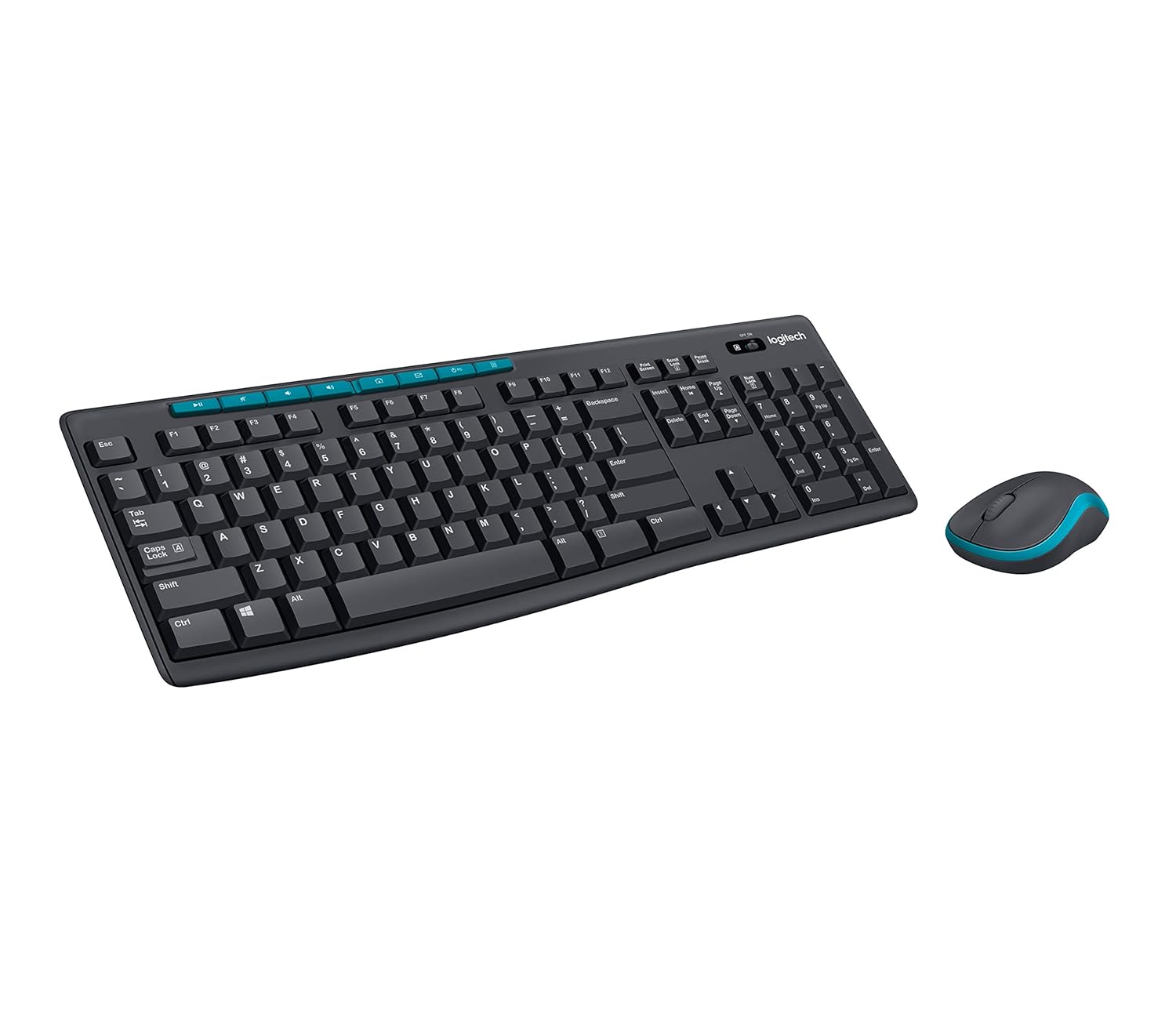 Logitech MK275 USB Wireless Keyboard and Mouse Set for Windows, 2.4 GHz Wireless, Compact Wireless Mouse, 8 Multimedia & Shortcut Keys, 2-Year Battery Life, PC/Laptop - Black - Rajputtrade