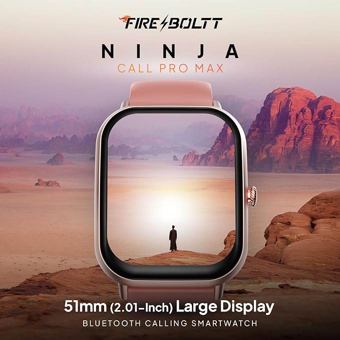 Fire-Boltt Ninja Call Pro Max Smart Watch 2.01 inch Display, Bluetooth Calling (Pink) - Rajputtrade