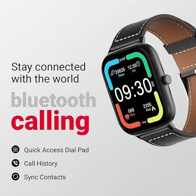 Fire-Boltt Ninja Call Pro Plus Neo Smart Watch 1.83 inch with Bluetooth Calling, AI Voice Assistance (Black Leather) - Rajputtrade