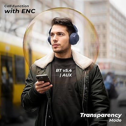 ZEBRONICS SILENCIO 111, Wireless Headphone, Hybrid ANC (50dB), 55*Hrs Backup, Bluetooth v5.4 (Black) - Rajputtrade