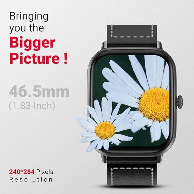 Fire-Boltt Ninja Call Pro Plus Neo Smart Watch 1.83 inch with Bluetooth Calling, AI Voice Assistance (Black Leather) - Rajputtrade