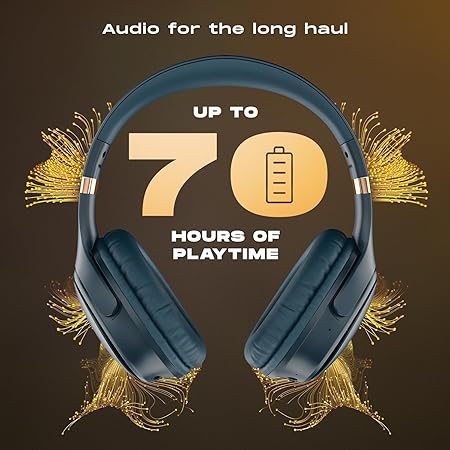 Noise Newly Launched Three Wireless On-Ear Headphones with 70H Playtime, 40mm Driver, Low Latency(up to 45ms),Dual Pairing, BT v5.3 (Blue) - Rajputtrade
