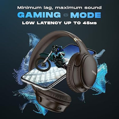 Noise Newly Launched Three Wireless On-Ear Headphones with 70H Playtime, 40mm Driver, Low Latency(up to 45ms),Dual Pairing, BT v5.3 (Brown) - Rajputtrade