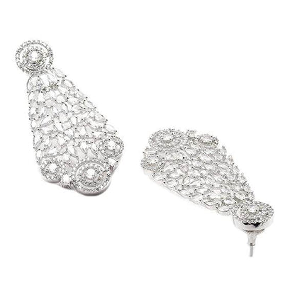 Choker Necklace with Earrings Jewellery Set with Girls and Women (White) - Rajputtrade