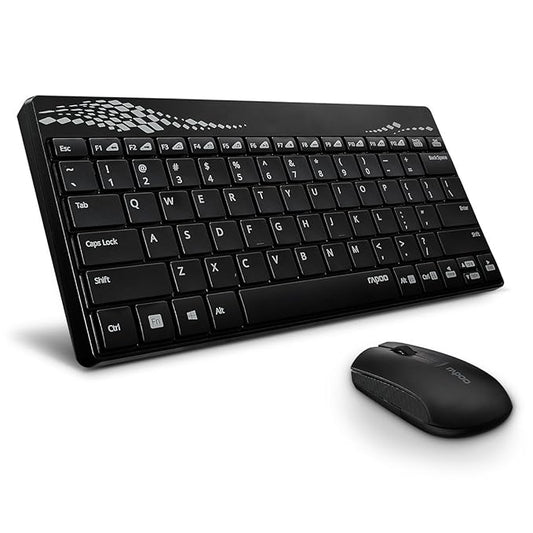 Rapoo 8000 Wireless Keyboard and Mouse Combo (Black) - Rajputtrade