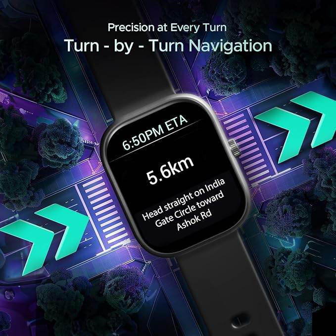 Boat Wave Sigma 3 w/Turn-by-Turn Navigation, 2.01" (5.1 cm) HD Display, Emergency SOS Smart Watch for Men & Women(Active Black) - Rajputtrade
