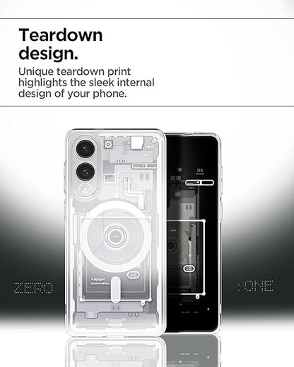 Spigen Ultra Hybrid MagFit for Samsung Galaxy S25 Edge Case, Galaxy S25 Edge Back Cover - Zero One White