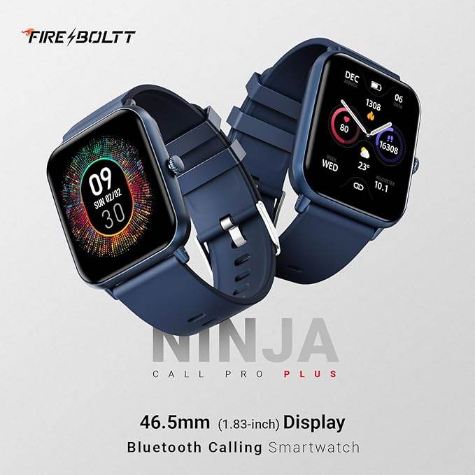 Fire-Boltt Ninja Call Pro Plus Smart Watch 1.83 inch with Bluetooth Calling (Navy Blue) - Rajputtrade