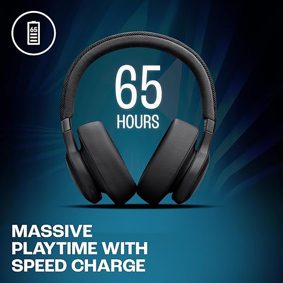 JBL Live 770NC True Adaptive Noise Cancellation Headphones, Wireless Over Ear, Spatial Sound, 65Hrs Playtime, Speed Charge (2 color options)