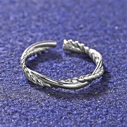 Pure 925 Sterling Silver Minimal Office Wear Finger Ring | Size Adjustable | Thumb Band | Gift for Women Girls Wife Girlfriend - Rajputtrade