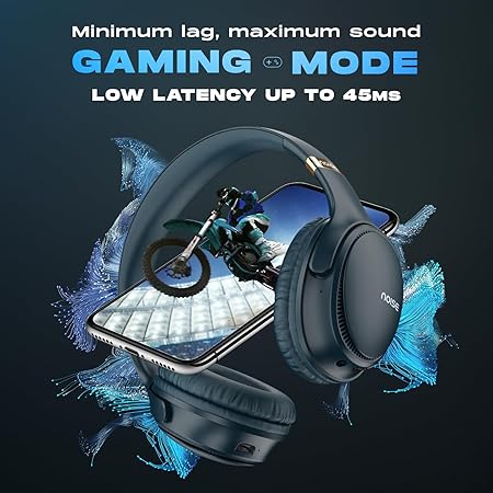 Noise Newly Launched Three Wireless On-Ear Headphones with 70H Playtime, 40mm Driver, Low Latency(up to 45ms),Dual Pairing, BT v5.3 (Blue) - Rajputtrade
