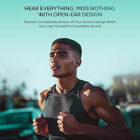boAt Airdopes Progear Open-Ear Ear Buds for Outdoor Sports W/Air Conduction Tech,in Ear,4 Mics W/Ai-Enx, 100Hrs Playback,15Mm Drivers, Secure Fit,Beast Mode W/ 40Ms Latency, ASAP Charge(Active Black) - Rajputtrade