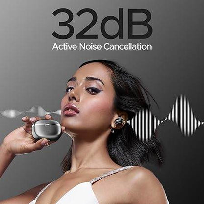 boAt Nirvana Ion ANC, Active Noise Cancellation(~32dB), 120Hrs Battery, App Support, Crystal Bionic Sound, 4Mics ENx, v5.3 Bluetooth TWS in Ear Earbuds Wireless Earphones with mic (Crystal Black) - Rajputtrade