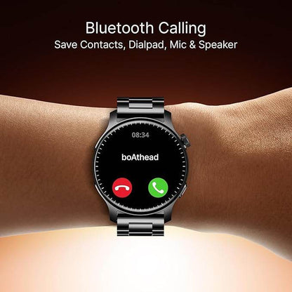 boAt New Launch Ultima Prime smartwatch with 1.43” AMOLED Display, Personalized Fitness Nudges (Steel Black) - Rajputtrade