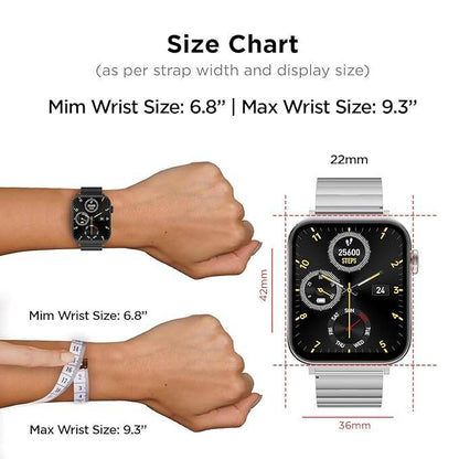 Fire-Boltt Visionary Ultra 1.78" AMOLED, Stainless Steel Luxury Smart Watch, TWS Connection (Silver) - Rajputtrade