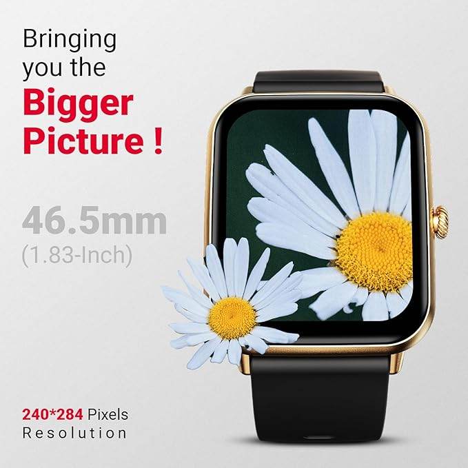 Fire-Boltt Ninja Call Pro Plus Smart Watch 1.83 inch with Bluetooth Calling (Gold Black) - Rajputtrade