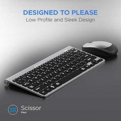 Amkette Wi Key Mini Combo Ergonomic Design | 12 Multimedia Keys | Battery & Caps LED Indicator, 3 Level DPI | Plug-N-Play USB Connection - Rajputtrade