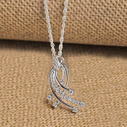 925 Sterling Silver Iris Pendant Earring Chain Jewellery Set | Rhodium Plated, Swiss Zirconia | Gift for Women & Girls - Rajputtrade