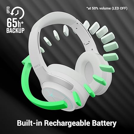ZEBRONICS Envy 2, Wireless Over Ear Headphone, ENC, Upto 65* Hours Playback - Rajputtrade