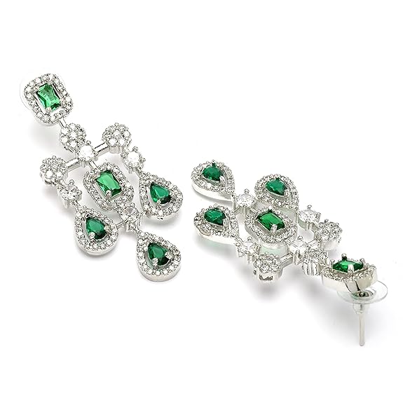 Necklace with Earring Jewellery Set for Girls and Women (Green) - Rajputtrade