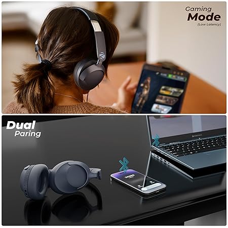 ZEBRONICS SILENCIO 111, Wireless Headphone, Hybrid ANC (50dB), 55*Hrs Backup, Transparency Mode, 40mm Titanium Drivers, 3 EQ Modes, ENC (2 Color options)