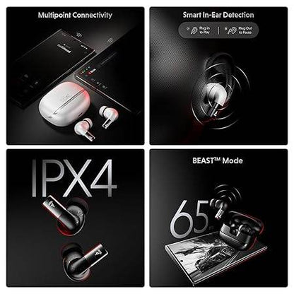 boAt Airdopes Ultra Pro (2025), 100Hrs Battery, Dual Pairing, Spatial Audio, App Support, Fast Charge, 4Mics ENx, v5.3 Bluetooth Earbuds, TWS Ear Buds Wireless Earphones with mic (Zinc White) - Rajputtrade