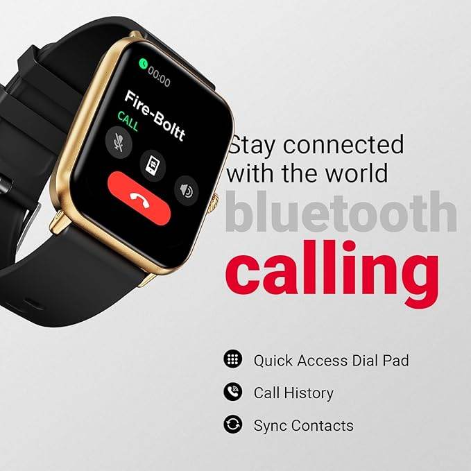 Fire-Boltt Ninja Call Pro Plus Smart Watch 1.83 inch with Bluetooth Calling (Gold Black) - Rajputtrade