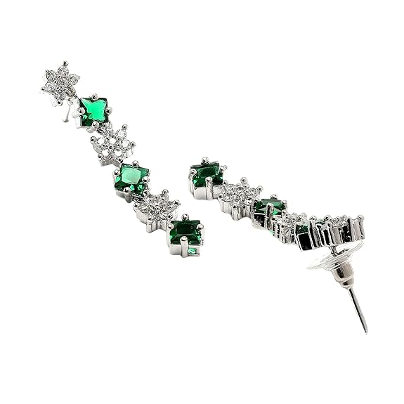 Necklace With Earrings Jewellery Set For Girls and Women (Green) - Rajputtrade