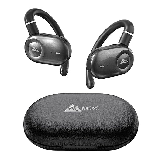 WeCool Moonwalk M3 Open Ear Earbuds Wireless with Multi-Angle Adjustment, 80Hrs Playback, IP55 Waterproof (Black) - Rajputtrade