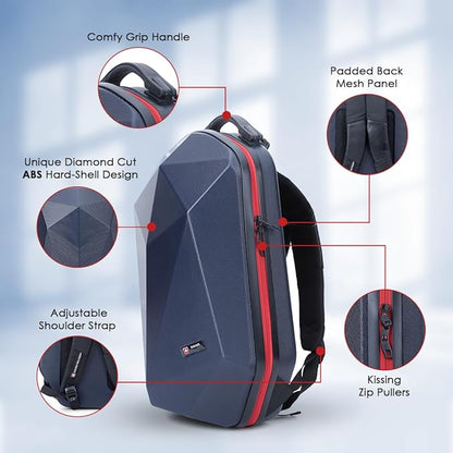 SWISS MILITARY Hard Shell Travel Backpack UFO, Alien Series Dimond Cut ABS Hardshell upto 15.6 Inch Laptop - Rajputtrade
