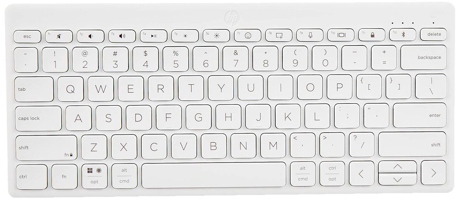 HP 350 Compact Multi-Device Bluetooth Keyboard; Spill Resistant; Swift Pair; OS Auto-Detection, LED Indicator, Battery Life Up to 24 Months, 3 Years Warranty - Rajputtrade