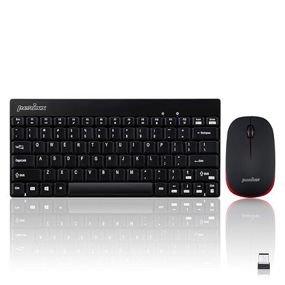 Perixx PERIDUO-712, Wireless Mini Keyboard and Mouse Combo - Nano Receiver - Black - Rajputtrade