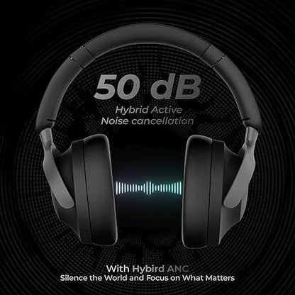 ZEBRONICS SILENCIO 111, Wireless Headphone, Hybrid ANC (50dB), 55*Hrs Backup, Bluetooth v5.4 (Black) - Rajputtrade