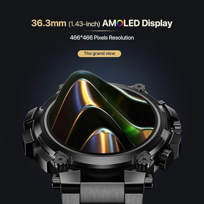 Fire-Boltt Dominian 36.3mm (1.43 inch) AMOLED Display, IP67, Weather Updates (Black) - Rajputtrade