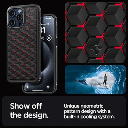 Spigen Cryo Armor Back Cover Case Compatible with iPhone 15 Pro Max (TPU + Poly Carbonate | Cryo Red)