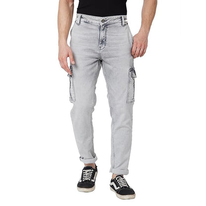 Spykar Men Light Grey Cotton Comfort Fit Narrow Length Clean Look High Rise Jeans (Trooper) - Rajputtrade