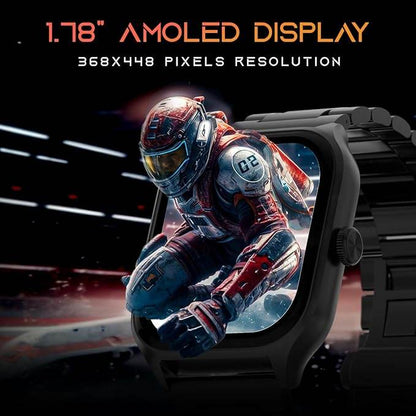 Fire-Boltt Solaris 1.78” AMOLED Always-on Display with 368 * 448 px Resolution (Black) - Rajputtrade