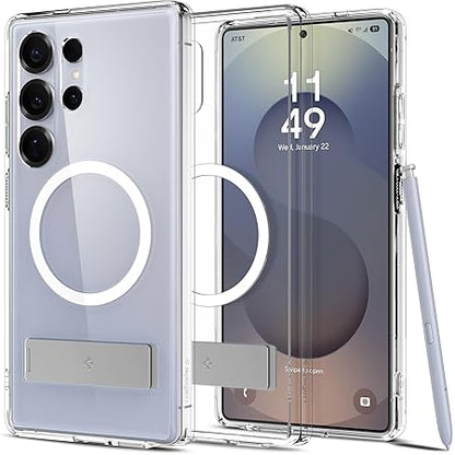 Spigen Ultra Hybrid S MagFit for Samsung Galaxy S25 Ultra Case, Transparent Galaxy S25 Ultra Back Cover - TPU+PC｜Clear White