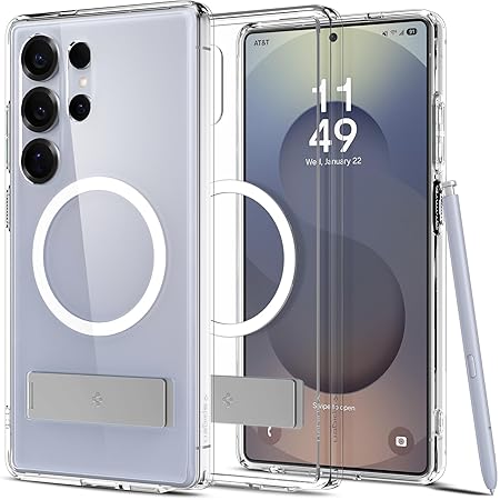 Spigen Ultra Hybrid S MagFit for Samsung Galaxy S25 Ultra Case, Transparent Galaxy S25 Ultra Back Cover - TPU+PC｜Clear White