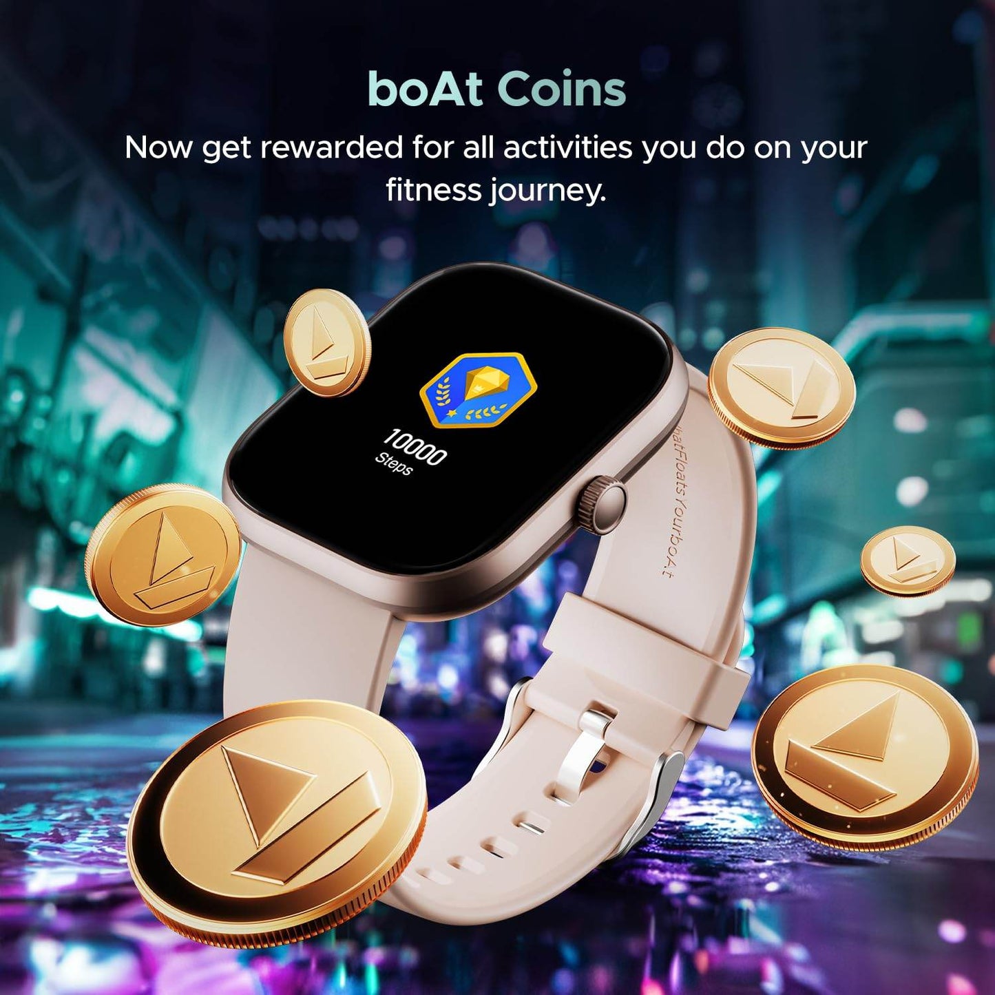 boAt Wave Sigma 3 w/Turn-by-Turn Navigation, 2.01" HD Display, Emergency SOS Smart Watch for Men & Women (Cherry Blossom) - Rajputtrade